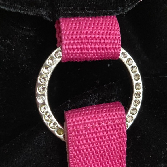 BSG Black Velvet Backpack w/ Hot Pink Straps - Picture 2 of 7